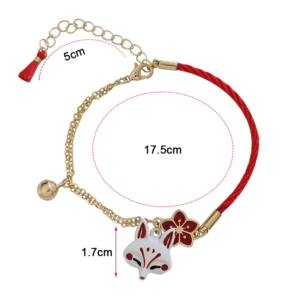 Mới Vòng Đeo Tay Họa Tiết Con Cáo Và Hoa Đỏ Dễ Thương Bắt Mắt