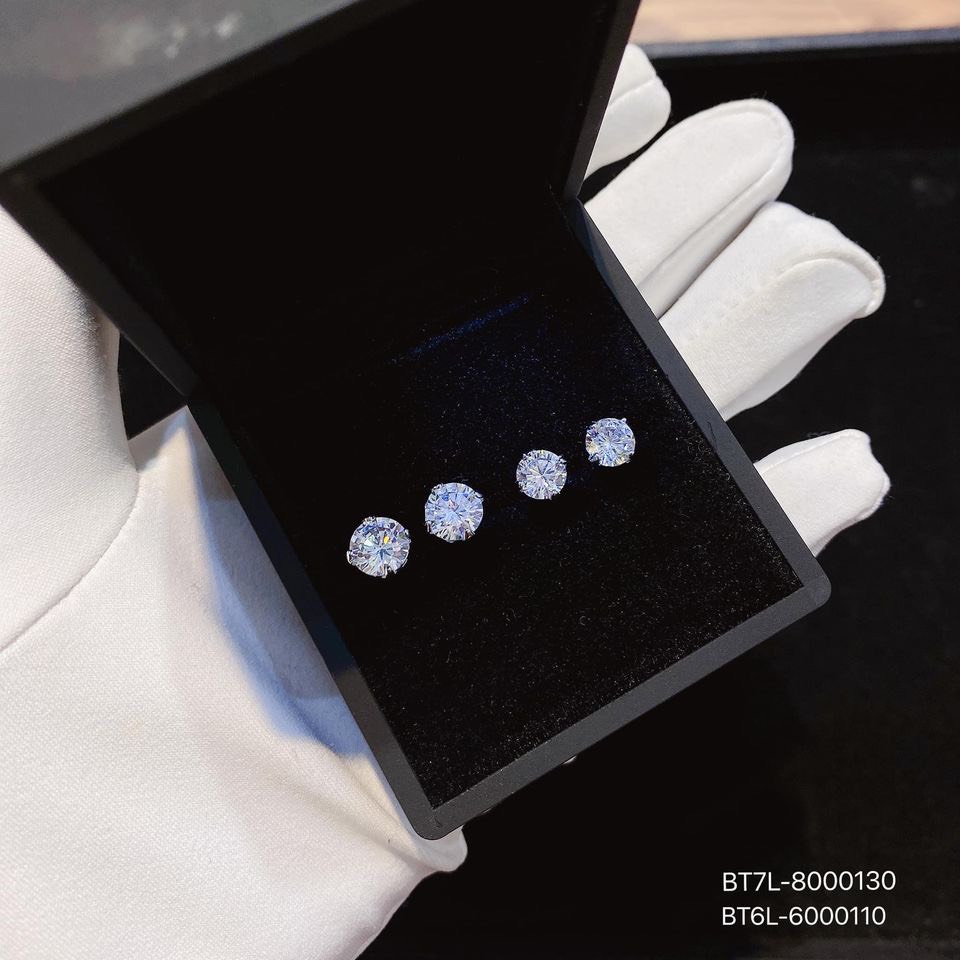 Bông tai nữ đính hột xoàn cao cấp cực sáng 6.3 ly và 7.2 ly cực sang chảnh