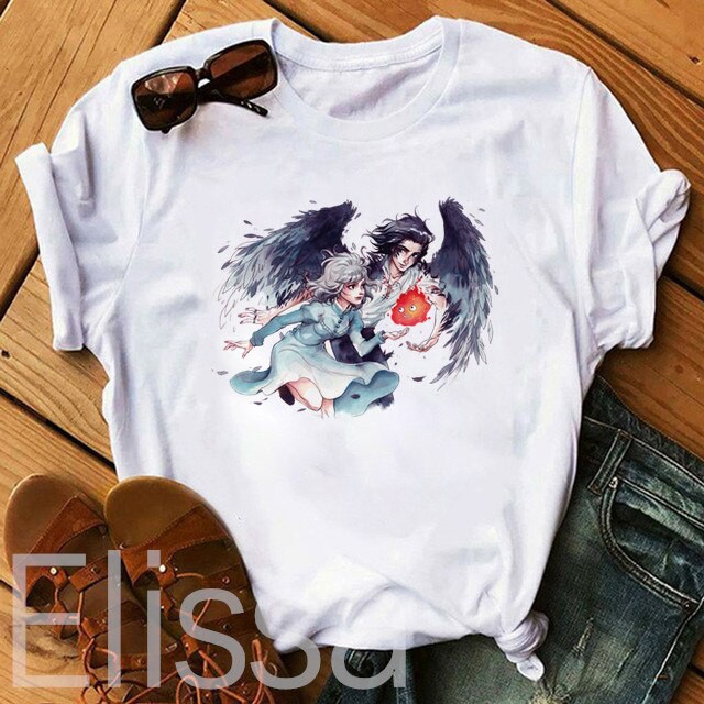 Áo thun Howl's Moving Castle hot Studio Ghibli Femme Japanese Cartoon Anime Women Tshirt giá rẻ
