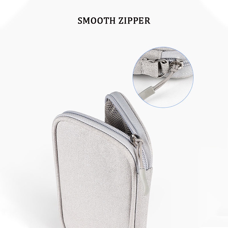 Túi đựng dây cáp/tai nghe kỹ thuật số có khóa kéo di động sắp xếp gọn gàng