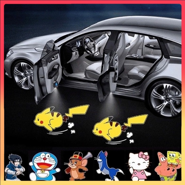 Đèn LED laser chiếu họa tiết hoạt hình cho cửa ô tô độc đáo