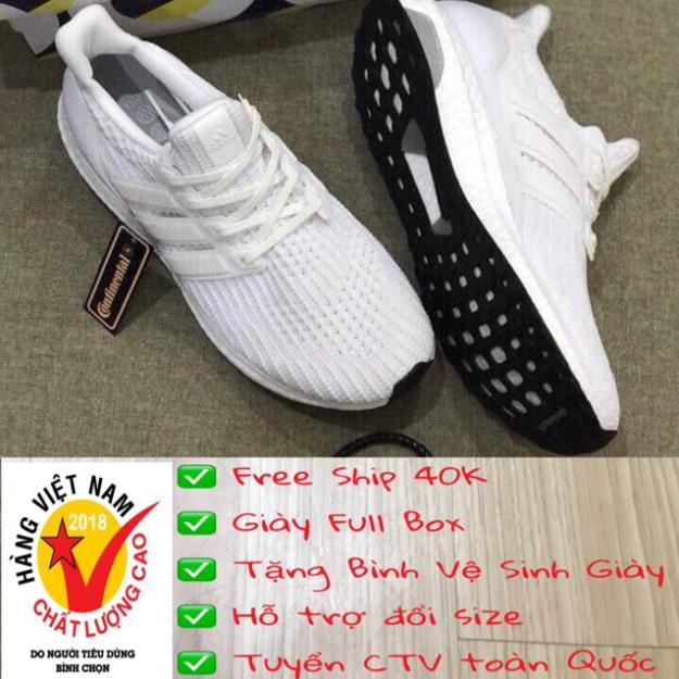 HOT CHẤT [FREE SHIP 40K] Giày Ultra Boost 4.0 Full Box Dành Cho Nam Nữ _ Triple White