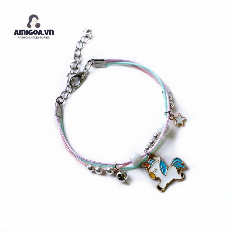 ✨✨Vòng Tay Chuỗi Hạt Thủy Tinh Nhỏ Nhắn Họa Tiết Hoạt Hình Dễ Phối Đồ Thời Trang Cho Nữ