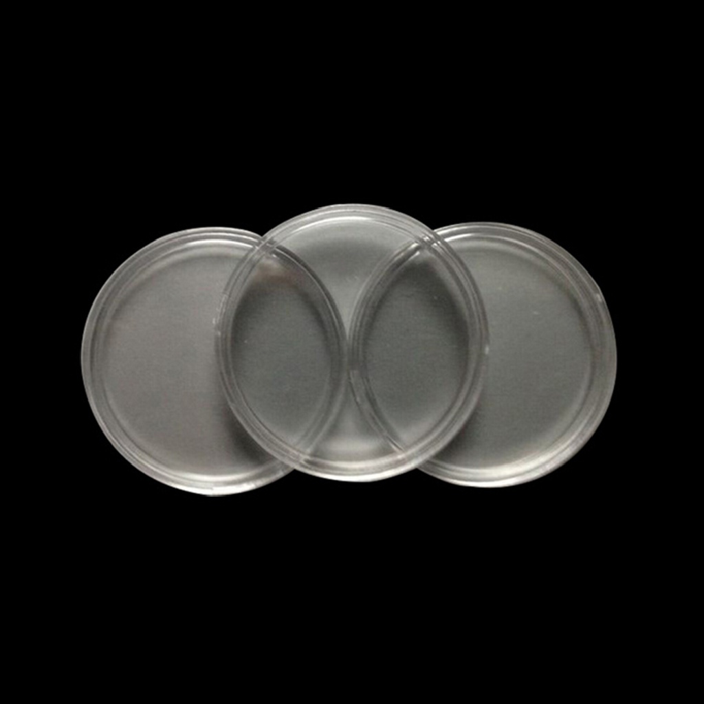 Set 10 Hộp Tròn Trong Suốt Đựng Tiền Xu 40mm Tiện Dụng