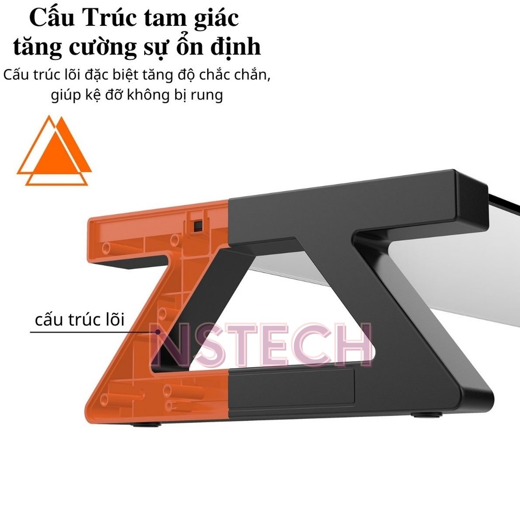 Giá kệ đỡ kê màn hình máy tính pc, máy tính, laptop kèm 4 hub usb cao cấp