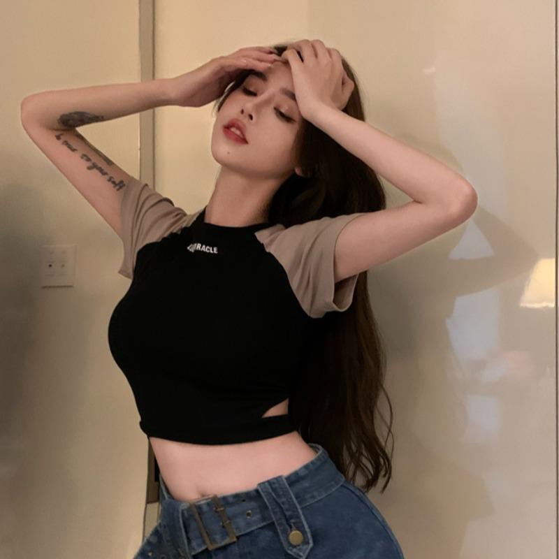 Áo thun croptop COZOKC tay ngắn dáng ôm thời trang cá tính cho nữ