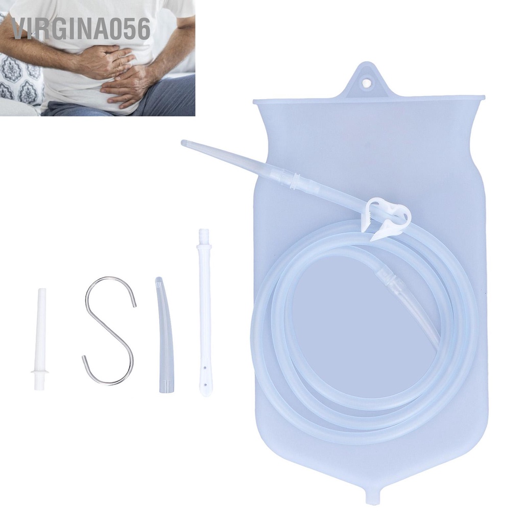 Có thể bán buôn Bộ túi silicone Enema 2L để làm sạch ruột cà phê tại nhà Virgina056 Hàng giao ngay