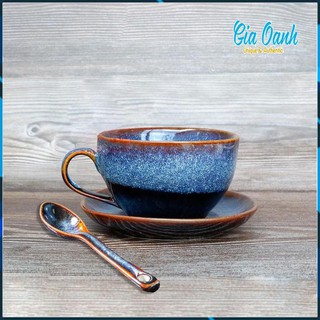 Cốc cafe cappuccino men xanh hoả biến - sản xuất gia oanh