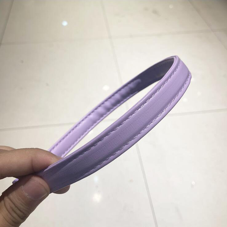 Dây Cột Tóc Da Pu Màu Kẹo Ngọt Phong Cách Vintage