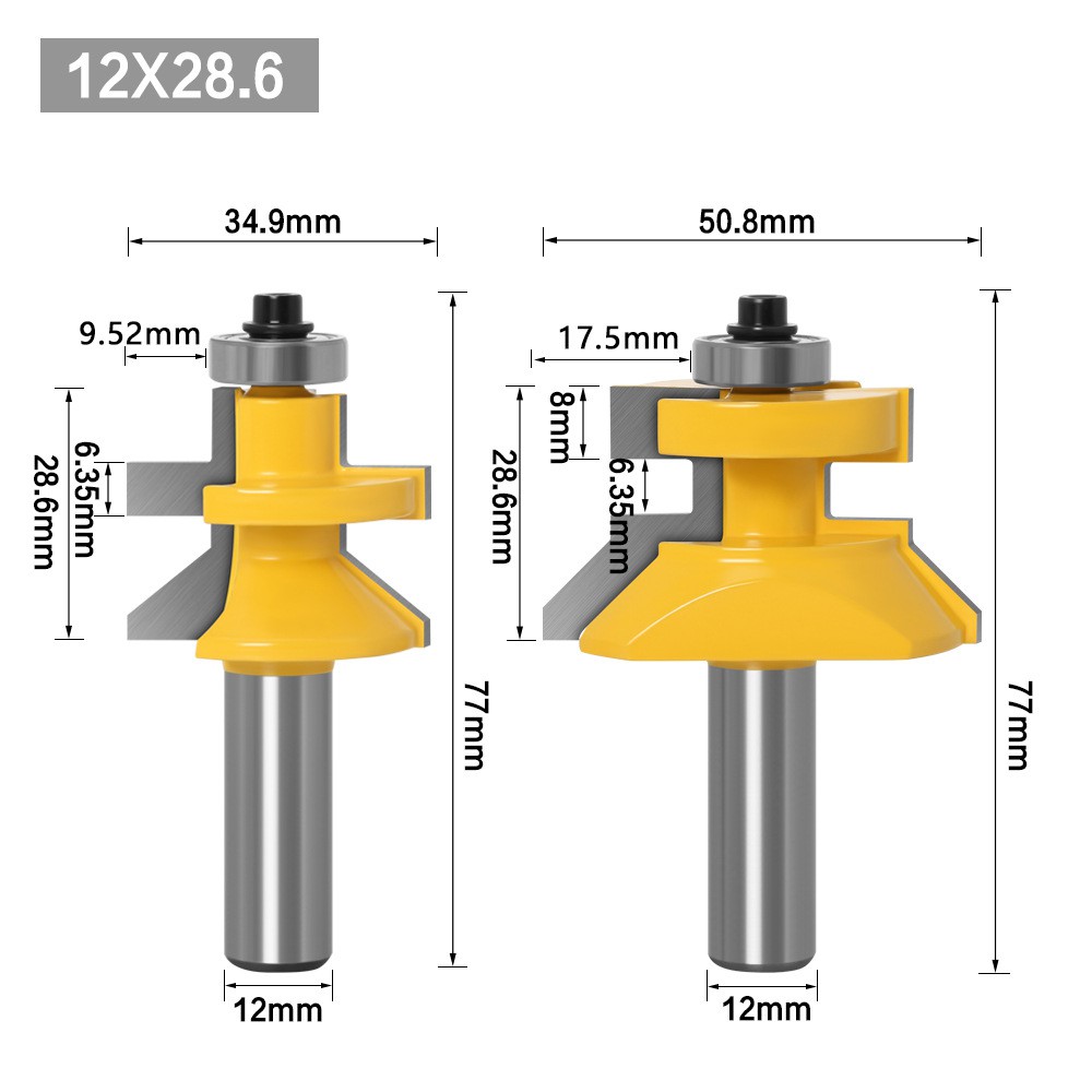 Bộ mũi phay gỗ ghép ván tường, ván sàn 15_40MM - Mủi lưỡi soi gỗ máy phay router cầm tay