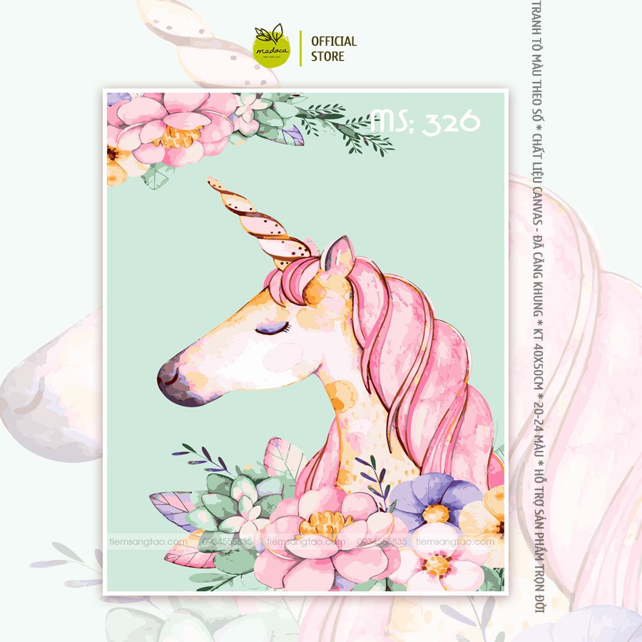 Tranh tô màu theo số có khung Unicorn T326A - T326B