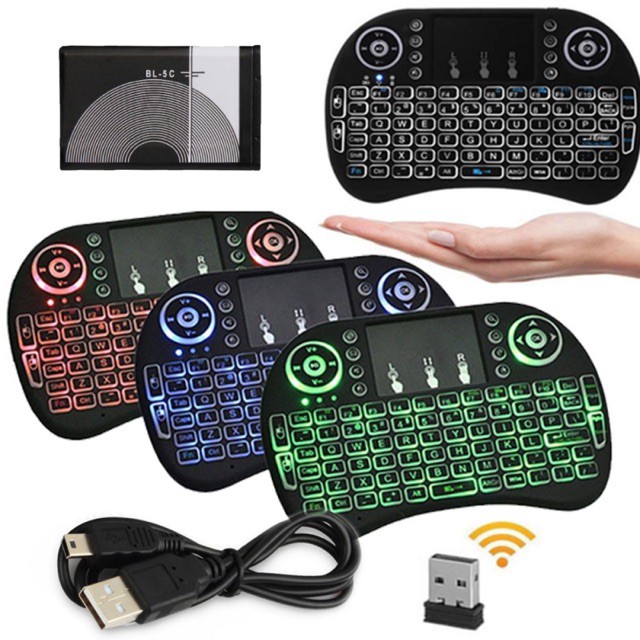 Bàn phím không dây nhiều màu kiêm chuột cảm ứng đa năng cho Smart Tivi máy tính -DC2586