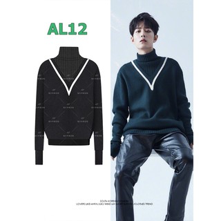 ORDER Áo len đen V trắng TIÊU CHIẾN TRẦN TÌNH LỆNH AL12