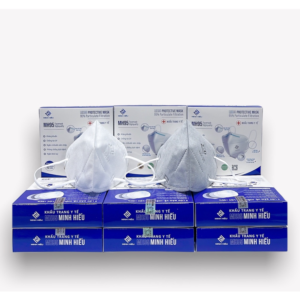 Khẩu trang N95 gói 1 chiếc Minh Hiếu 5 lớp kháng khuẩn chính hãng