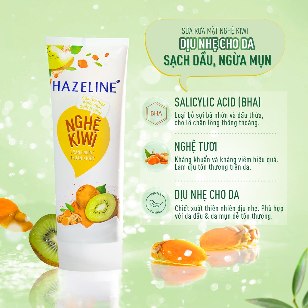 [HC GIFT] Sữa rửa mặt Hazeline Nghệ Sạch dầu Ngừa mụn 15g