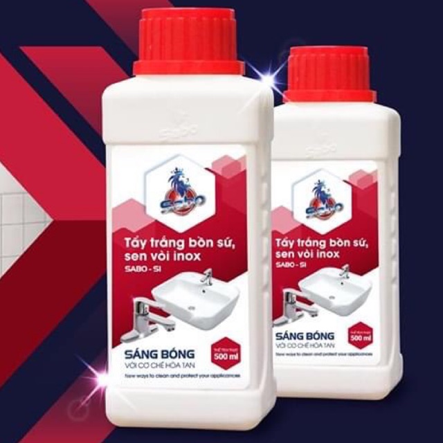 Sabo- si Tẩy sạch cặn canxi sen vòi inox, sàn men, bồn sứ ố vàng, cặn canxi, kính gương, hàng Việt Nam chất lượng cao!!!