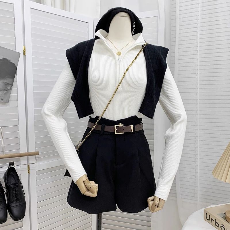 Quần short nữ cạp cao tặng kèm dây lưng , mẫu đùi nữ chất tuyết mưa