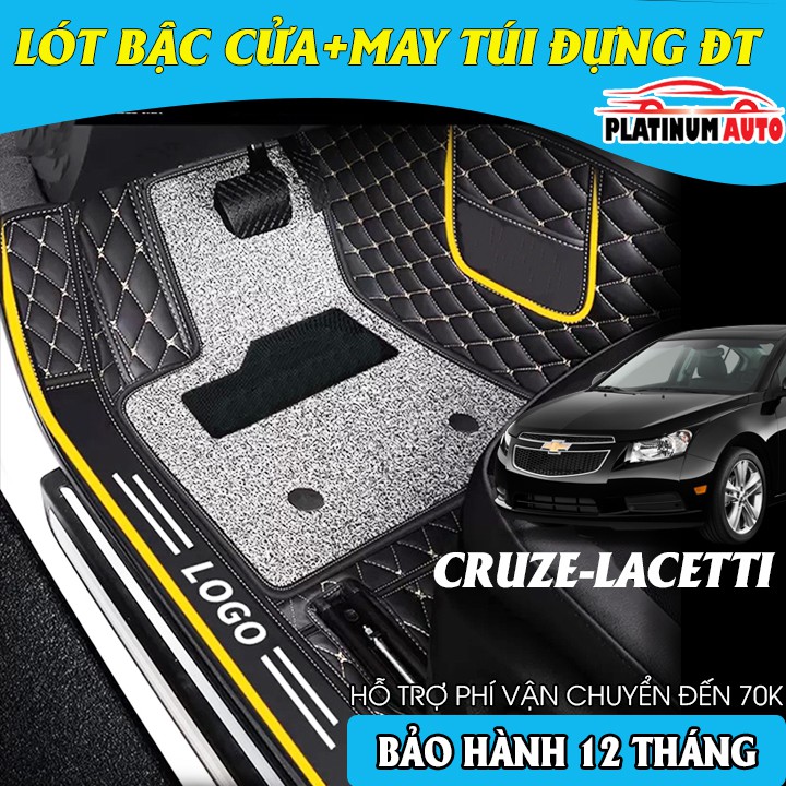 Thảm lót sàn ô tô Chevrolet Cruze, thảm 6D, thành cao, tràn viền bậc cửa