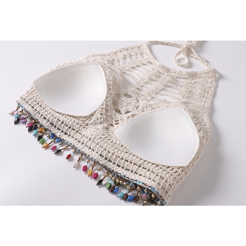 Đồ bơi nữ, bikini 2 mảnh kèm áo choàng len mỏng, trẻ trung, năng động | BigBuy360 - bigbuy360.vn
