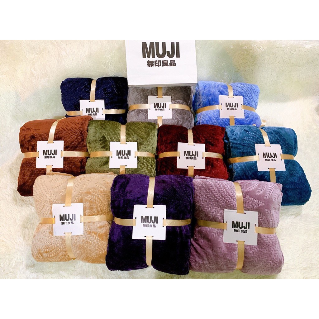 CHĂN Lông tuyết, lông thỏ  MUJI Kẻ Sọc phiên bản 2021 siêu đẹp - Size 2m x 2m3