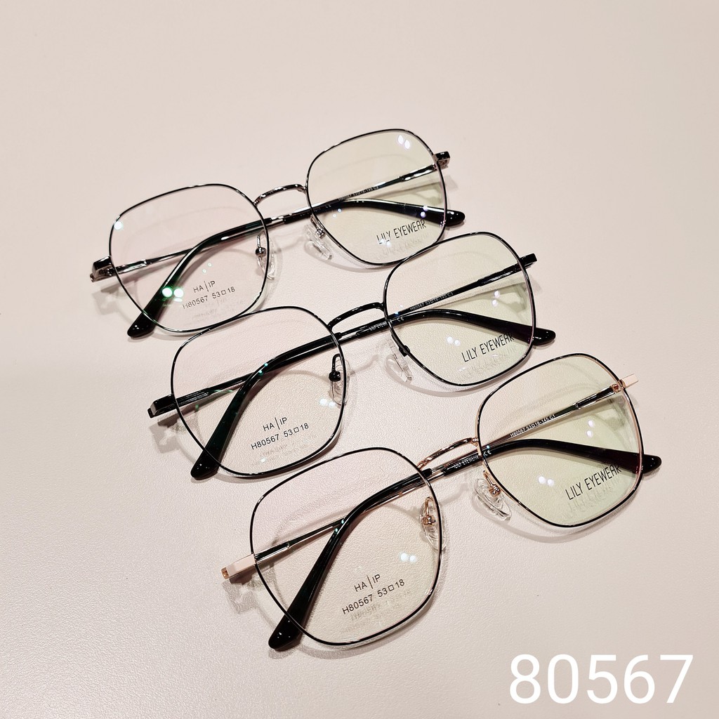 Gọng kính mắt nam nữ Lilyeyewear mắt vuông to chất liệu kim loại thanh mảnh màu sắc thời trang 80567 | BigBuy360 - bigbuy360.vn