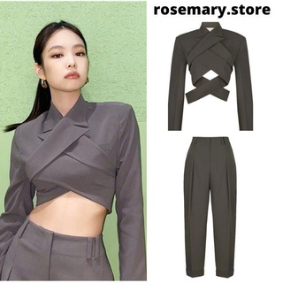[CÓ SẴN](ẢNH THẬT)Set đồ vest croptop giống Jennie Blackpink