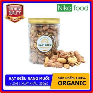 Nikafood Hạt điều rang muối xuất khẩu, rang than củi, giòn, ngọt, thơm ngon giữ nguyên vị nguyên bản 250gr-500gr