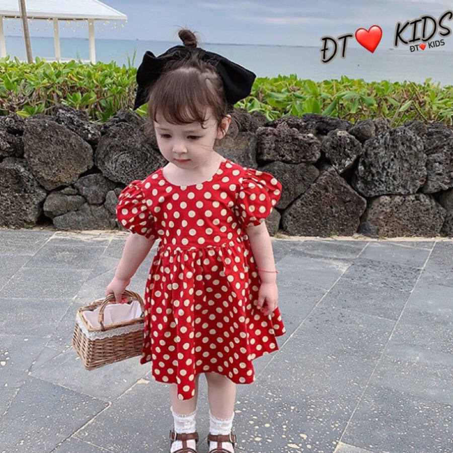 VÁY XÒE BỒNG lụa Hàn bé gái 8-19kg