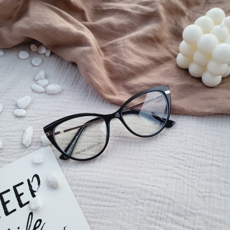 Kính mắt mèo cao cấp càng lò xo 87025, kính cận kim loại chống ánh sáng xanh, UV400  Jolie eyewear