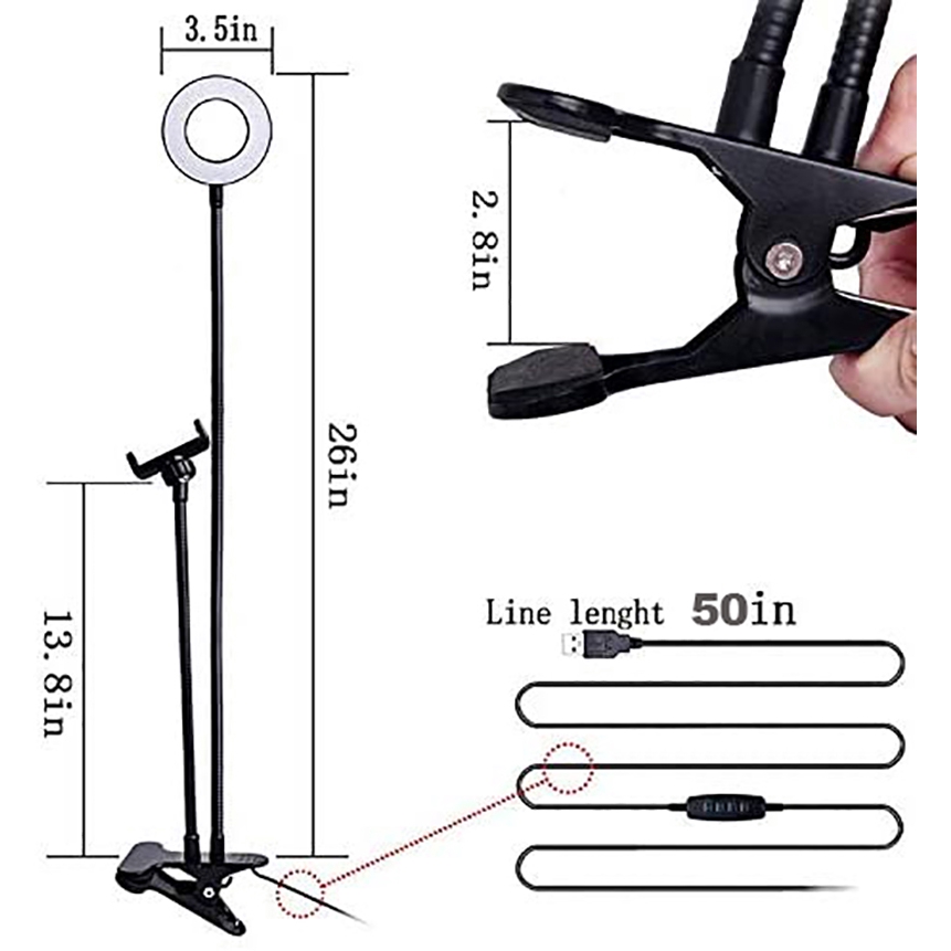 Selens Vòng Đèn LED 3.5inch Hỗ Trợ Chụp Ảnh Selfie / Trang Điểm / Phát Trực Tiếp