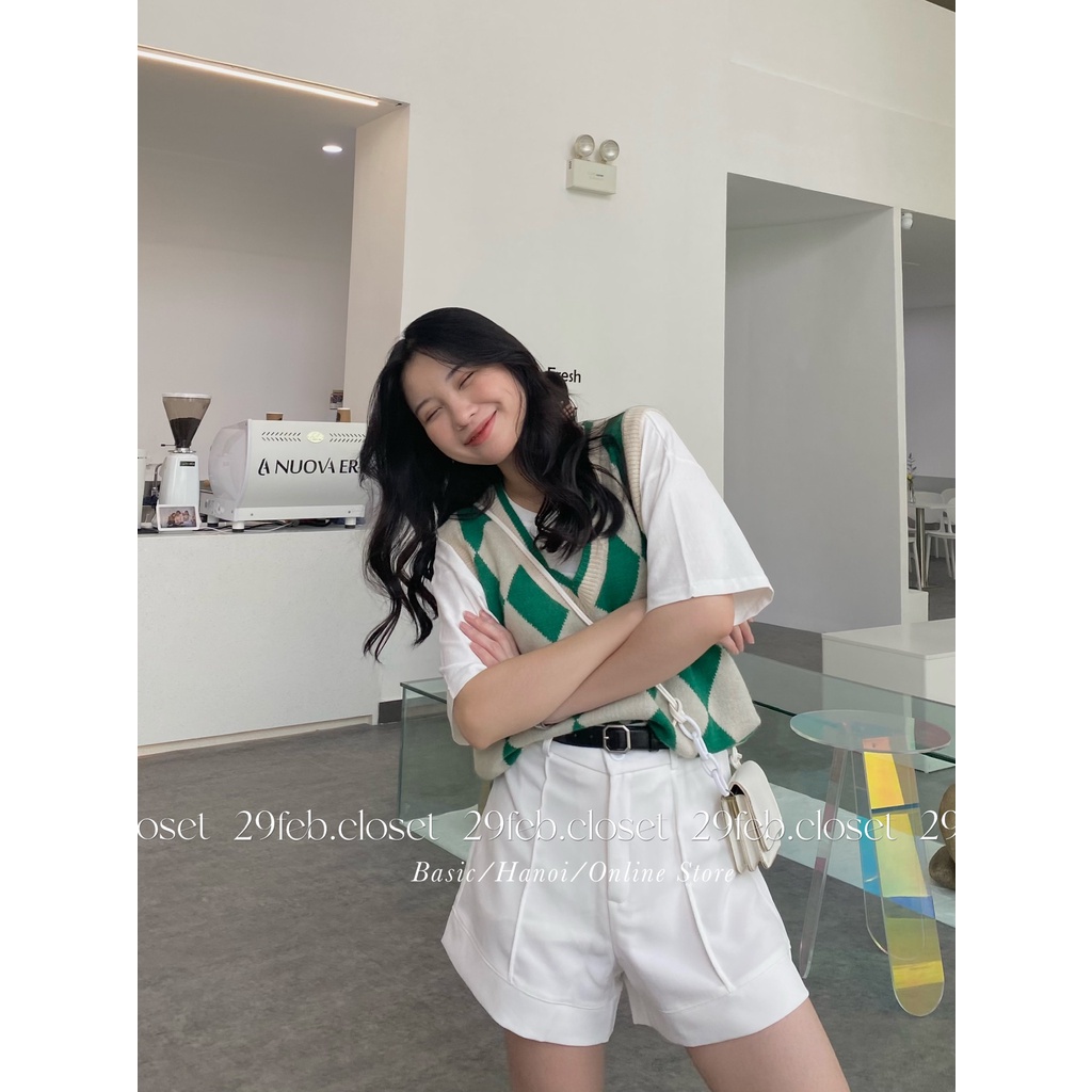 [Ảnh thật/Video] Áo gile len họa tiết trám dày dặn - 29feb.closet - A90