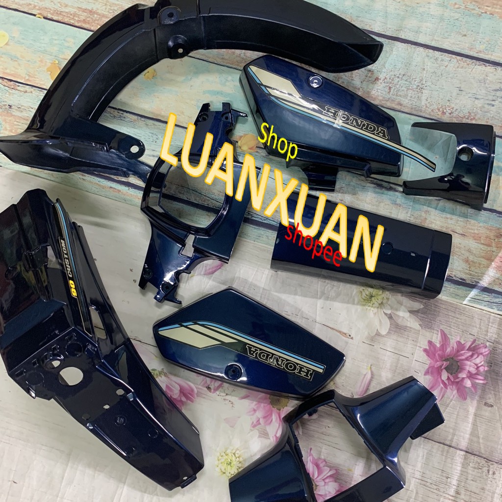 Bộ vỏ  nhựa xe máy- dàn áo xe Cub 82 -MÀU XANH TÍM-CUB đời đầu