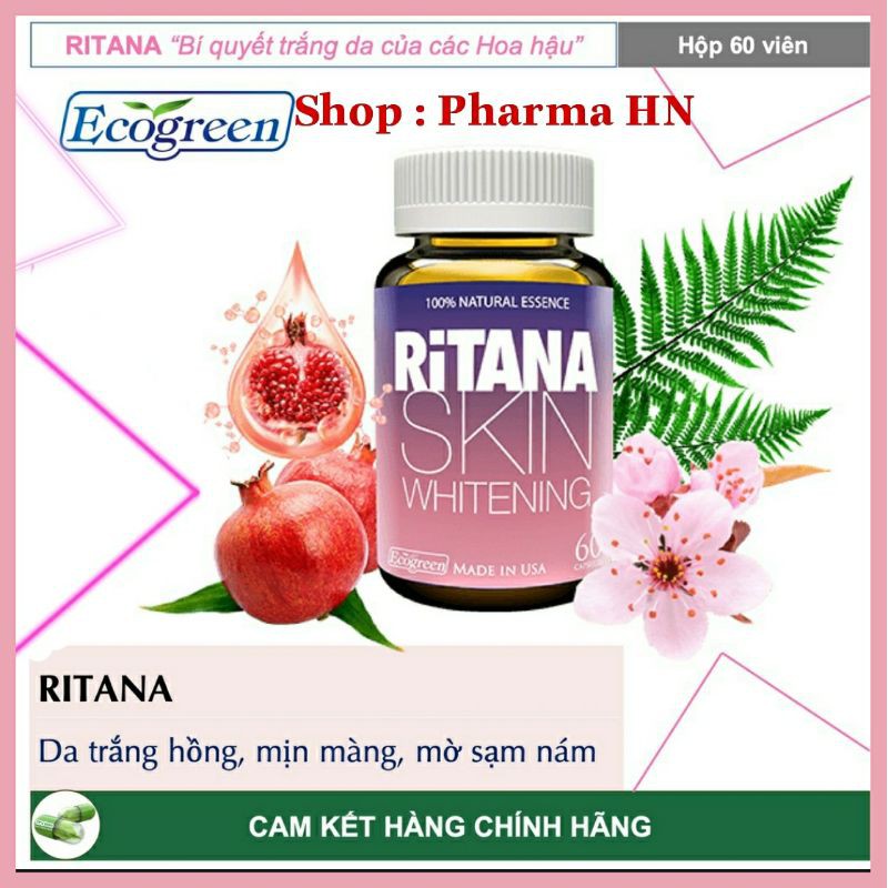 Viên uống trắng da RITANA Cào tem tích điểm TẶNG 1 lọ 15 ViênTrắng Hồng - Chống Nắng