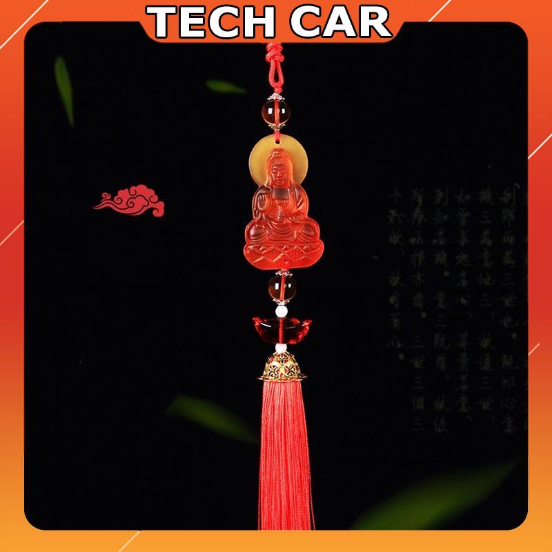 🍁𝐅𝐑𝐄𝐄𝐒𝐇𝐈𝐏🍁 Dây Treo Ô Tô Phật Quan Âm Đá Đỏ - Khánh Treo Xe Ô Tô Phật Bà Quan Âm Đá Đỏ