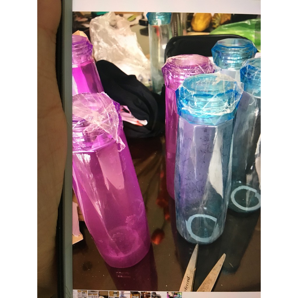 BÌNH NƯỚC THỦY TINH ĐỦ MÀU DÁNG KIM CƯƠNG CAO CẤP 430ML hh060 | BigBuy360 - bigbuy360.vn