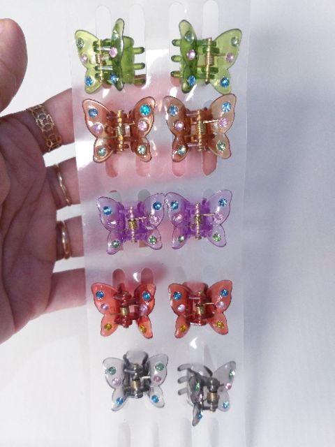 Vỉ 12 kẹp bướm nhí đỉnh (6 màu)