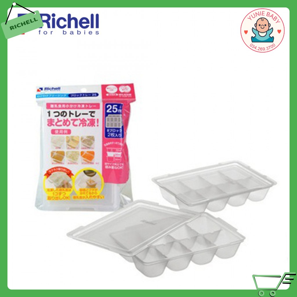[CHÍNH HÃNG] Bộ khay trữ đông Richell có nắp 15ml/25ml/50ml RC49070-80-90