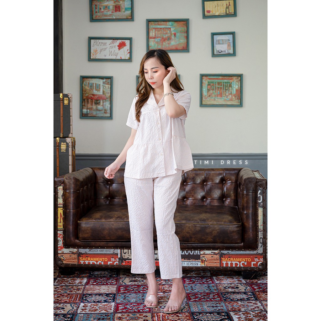 Bộ ngủ dáng Babydoll , Pijama nữ Tay Ngắn-Quần Dài PIJAMA0101