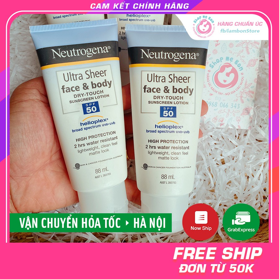 Kem chống nắng Neutrogena Ultra Sheer Dry Touch Sunscreen Lotion - Xuất xứ Úc