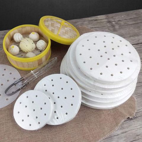 Thếp giấy nến đục lỗ OISHI chuyên dùng lót đáy nồi chiên không dầu, vỉ hấp bánh bao chống dính siêu tốt