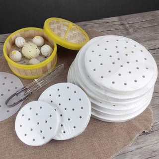 Giấy Nến Lót Tròn Đục Lỗ Nồi Chiên Không Dầu, Xửng Hấp Bánh Bao Xấp 50 tờ