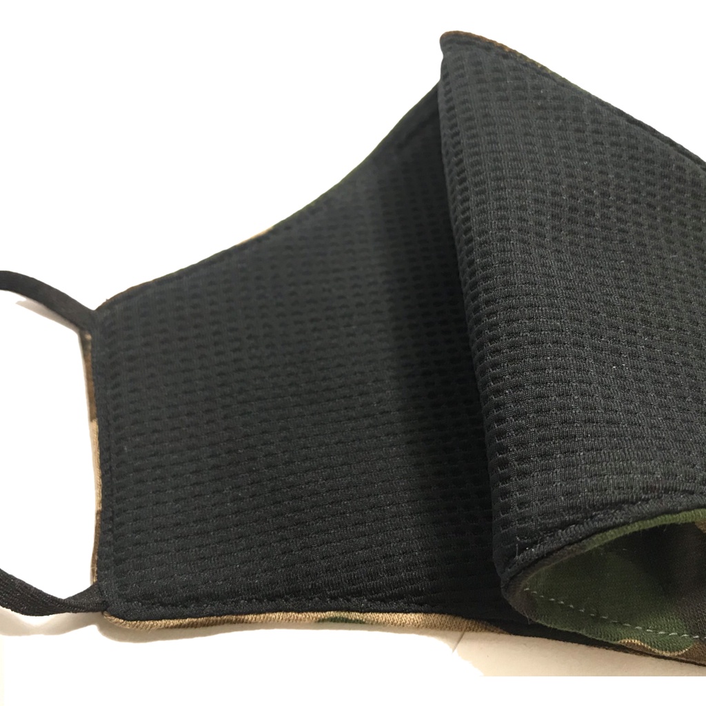 Khẩu trang đi đường Motomi rằn ri camo Mua 5 TẶNG 1, khau trang vải 3 lớp có nẹp mũi chống bụi mịn Azumikichi B5