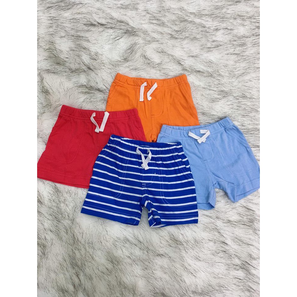 lSALE Combo 4 quần short thun cotton VNXK cắt tag còn size 6m form to cho bé từ 9kg trở xuống