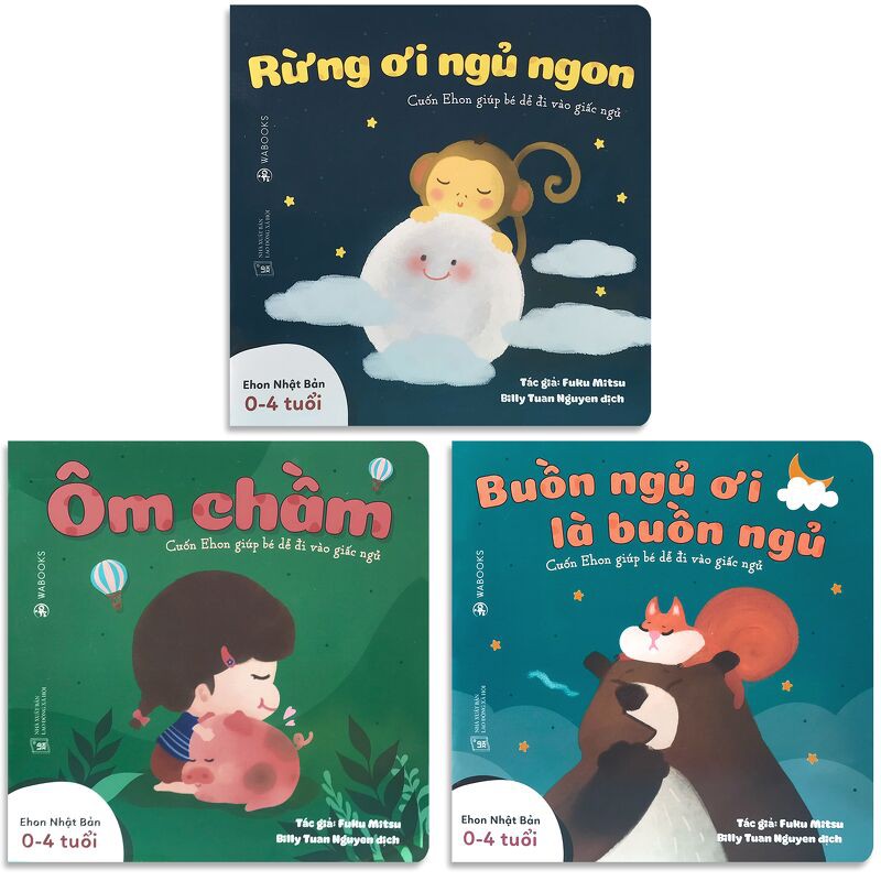 Sách - Ehon Nhật Bản Giúp Bé Dễ Đi Vào Giấc Ngủ (Combo 3 quyển cho bé 0-4 tuổi)