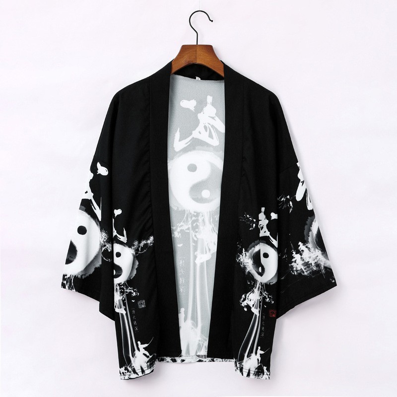 Áo Khoác Kimono In Họa Tiết Phong Cách Nhật Bản Cho Nam Nữ