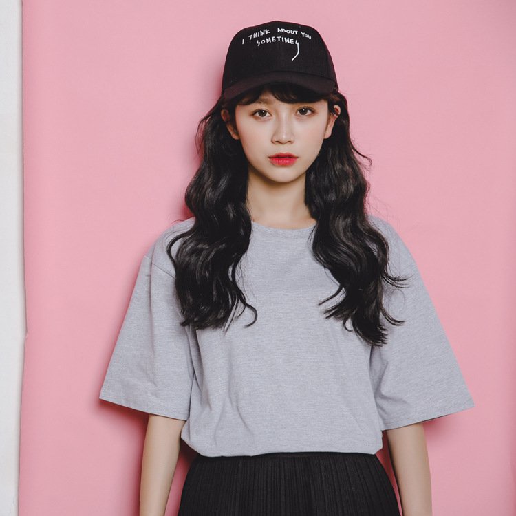 Áo thun nữ cổ tròn tay lỡ form rộng oversize chất cotton mềm mịn A03