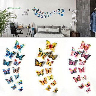 Set 12 sticker nam châm dán tủ lạnh trang trí hình con bướm 3D độc đáo