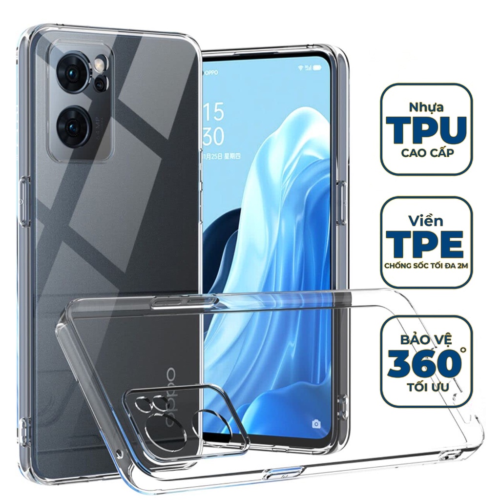 Ốp lưng oppo A55 4G A96 A57 A76 A54 A74 A53 A32 A32 A12 A5s A7 A33 A52 A72 A92 A9 2020 A5 2020 F9 F11Pro Trong suốt