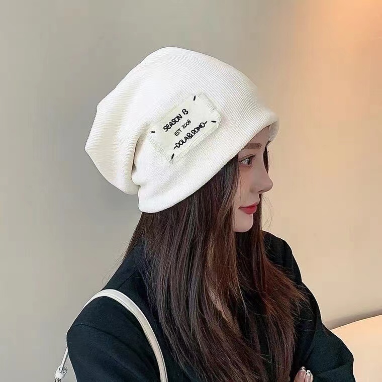 Nón Bucket Dệt Kim Màu Trắng Thiết Kế Mới Năng Động Thời Trang