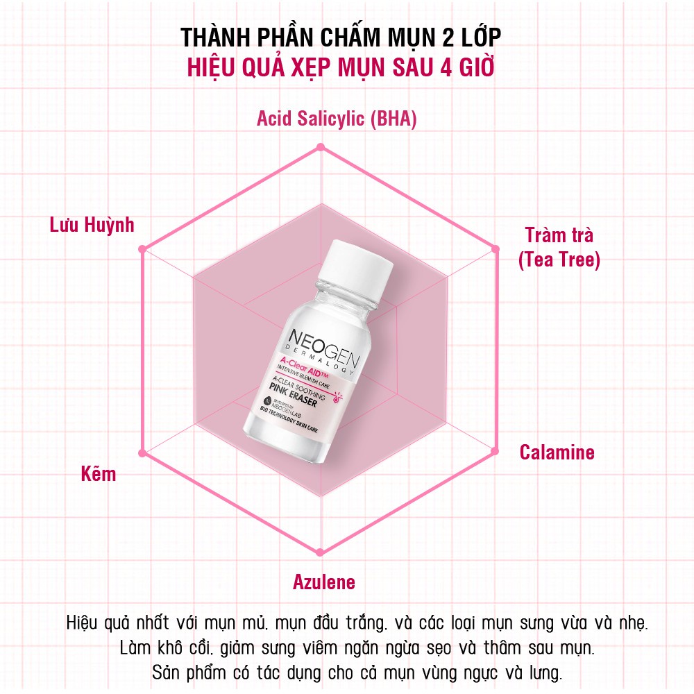 Chấm Mụn Neogen A-clear Soothing Pink Eraser 15ml